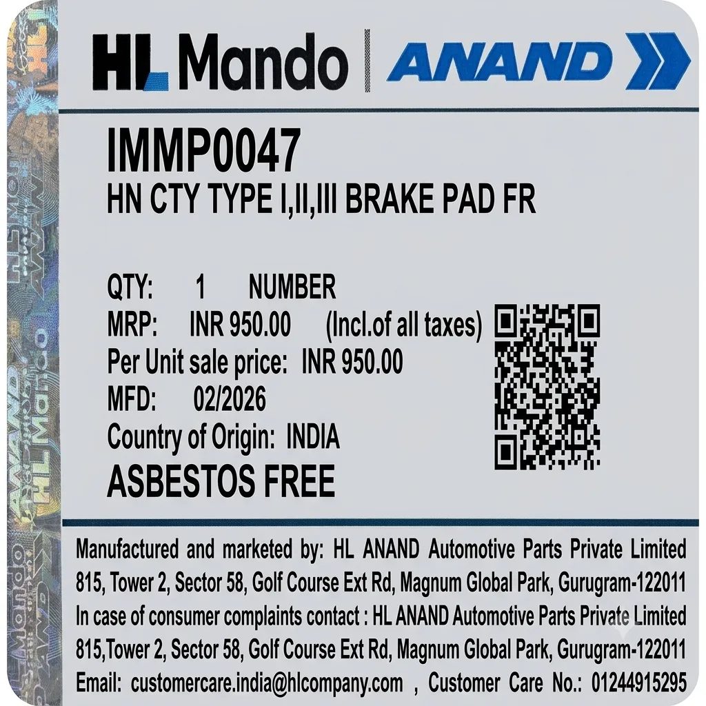 Front Brake Pad Set – Honda City (T1, T2, T3) IMMP0047 – photo 2