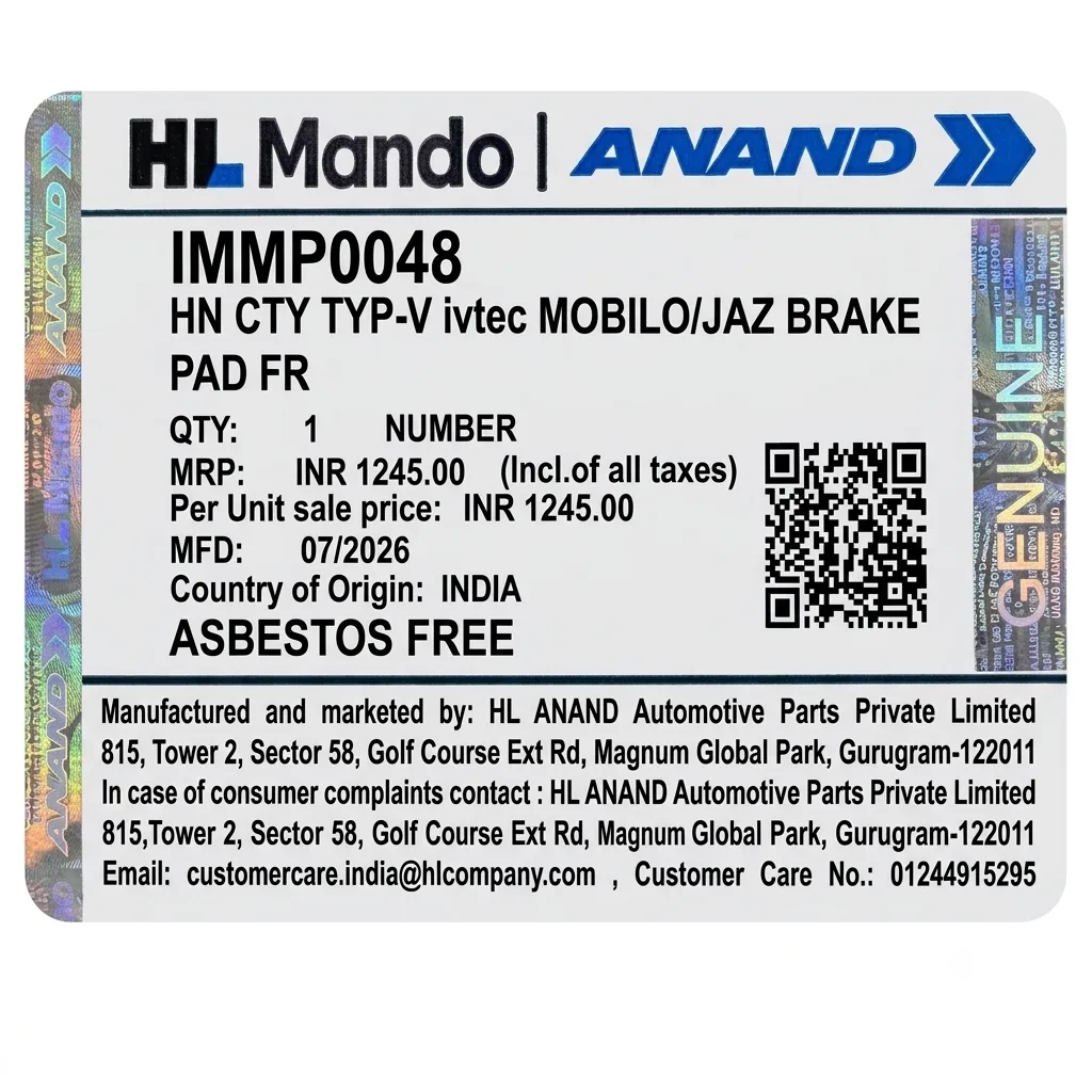 Front Brake Pad Set – Honda City, Mobilio, Jazz IMMP0048 – photo 2