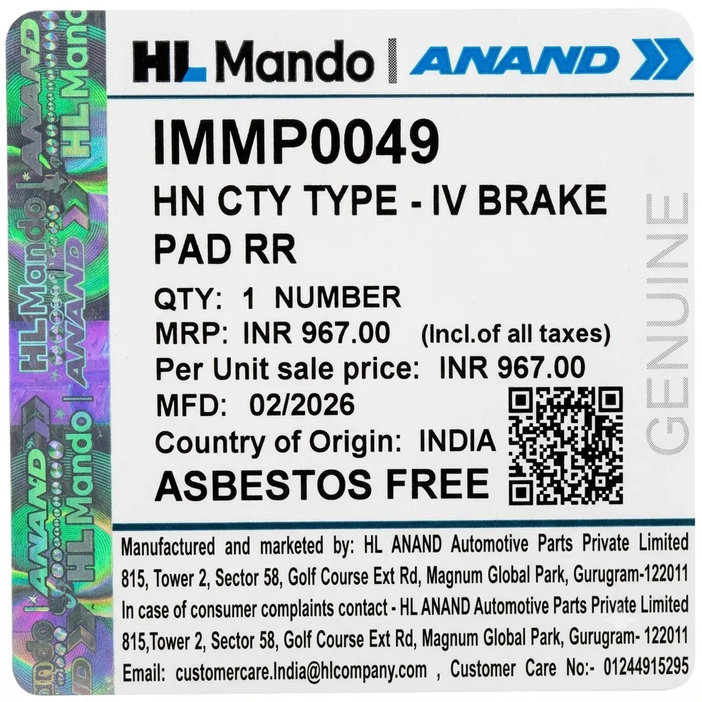 Rear Brake Pad Set – Honda City (T4) IMMP0049 – photo 2