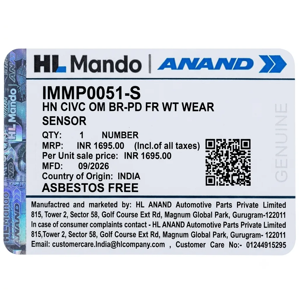 Front Brake Pad Set with Wear Sensor – Honda Civic (Old model) IMMP0051-S – photo 2