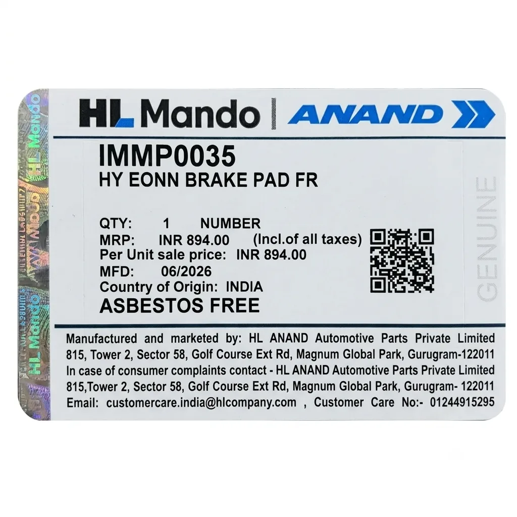 Front Brake Pad Set – Hyundai Eon IMMP0035 – photo 2